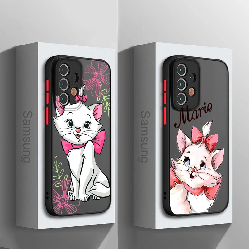 

Marie Cat Anime Pink For Samsung Galaxy A15 A05 A54 A34 A24 A73 A53 A23 A52 A71 A51 Frosted Translucent Hard Phone Case Cover
