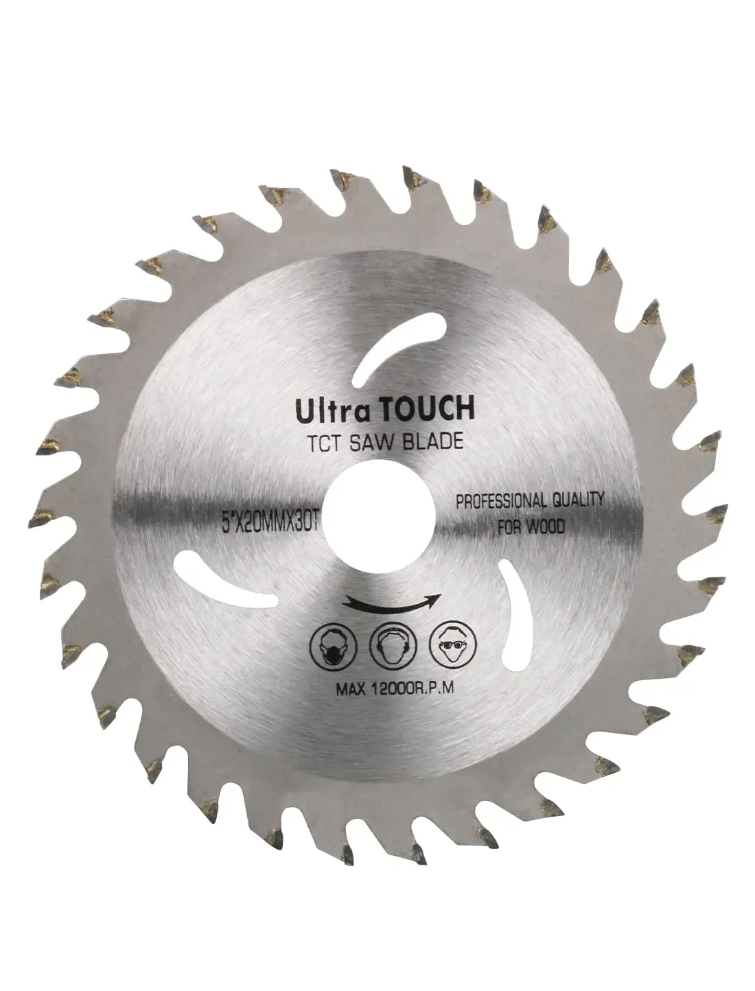 Rafford 1 Pcs 5 Inch 30 Tooth Carbide Tipped Circular Saw Blade - Wood Cutting for Hard & Soft Wood, 4/5inch Arbor