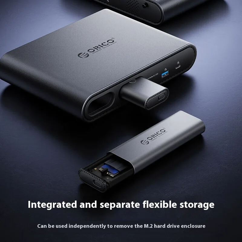 ORICO PTM2 Stations d'accueil détachable M2 boîte de disque SSD NVMe double emplacement externe multi-interface Hub d'extension personnalisé
