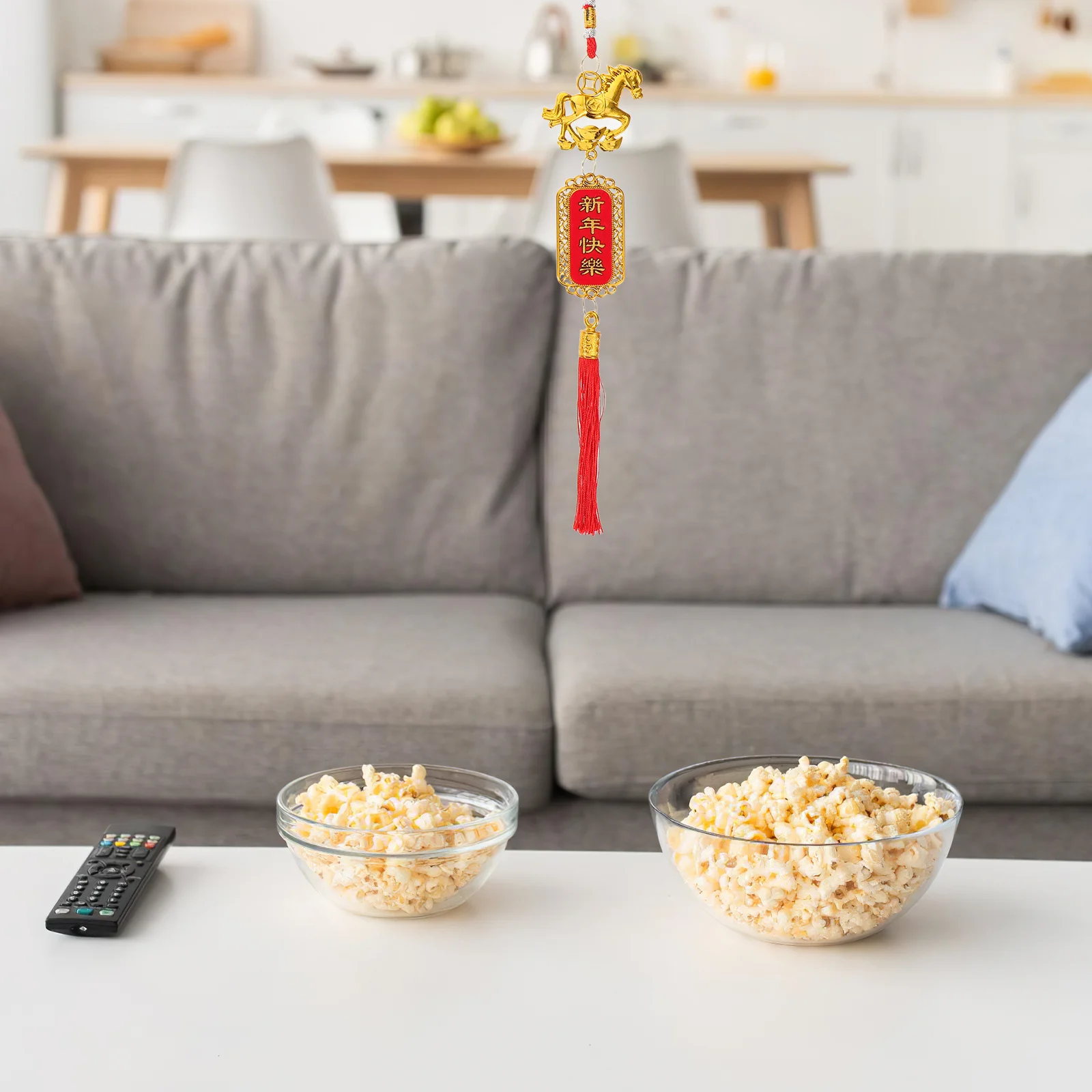 12 Stücke Chinesische Neujahr Ornamente Sternzeichen Pferd Anhänger Rote Quaste Mond Neujahr Hängende Dekorationen Frühling Festival Glück