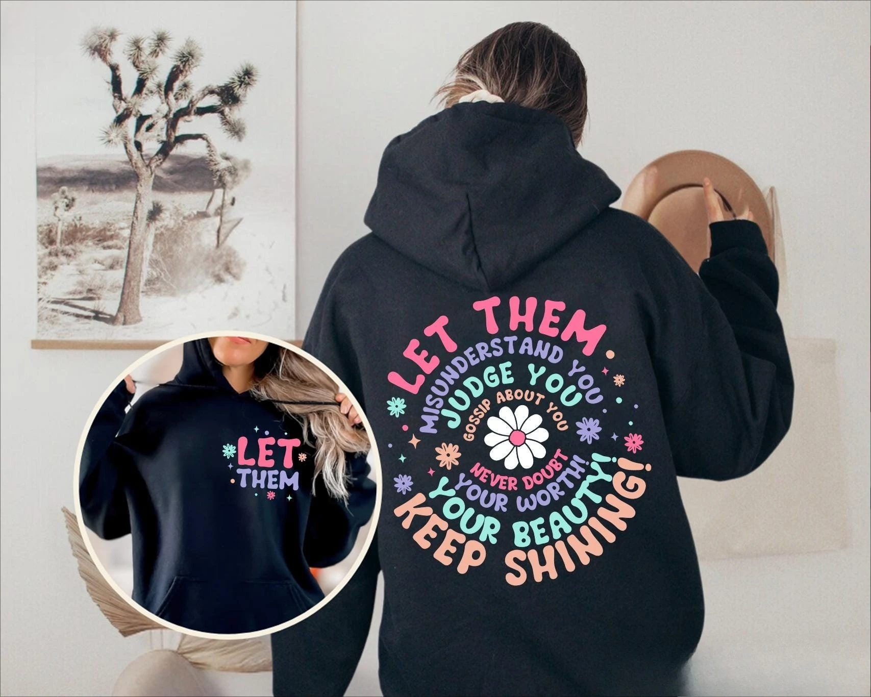 

Толстовка с капюшоном Let Them Keep Shining Mental Health, женская толстовка с длинными рукавами, пуловер, топы, модная осенне-зимняя одежда