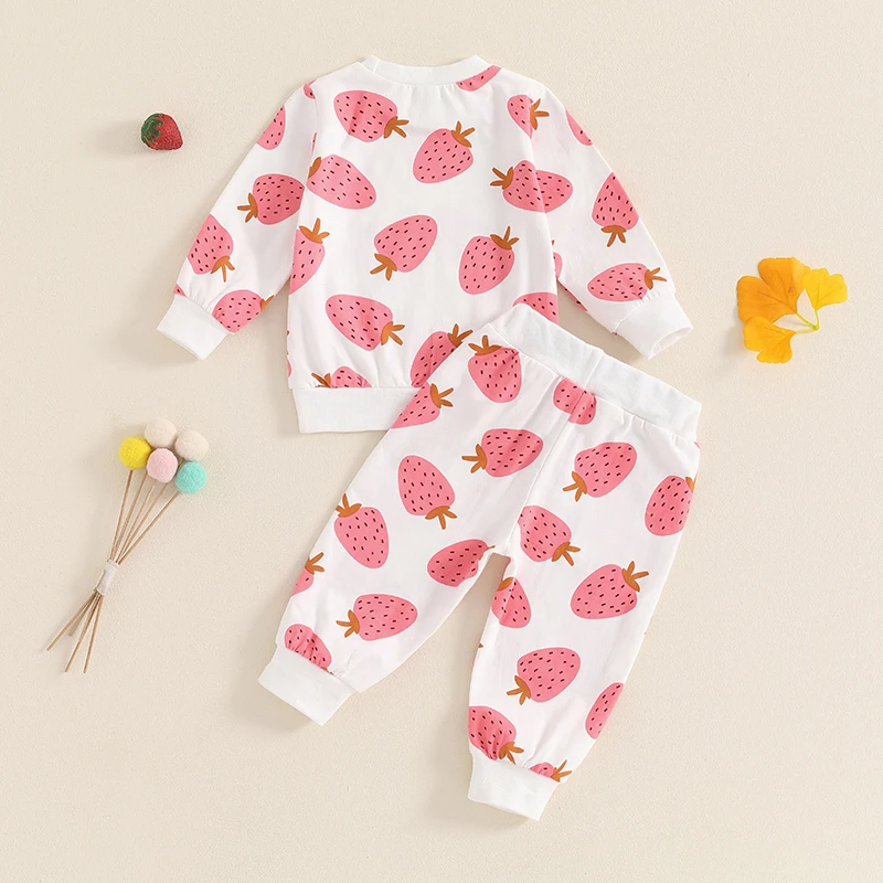 Toddler Baby Girl Clothes 3 6 9 12 18 24 Months Printed Long Sleeve Sweatshirt Top Pants Set Fall Winter Outfits