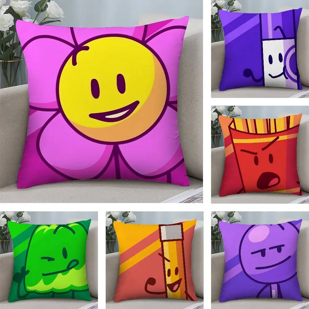 BFDI Battle for D-Dream Island Pillow Case Plush Fabric Soft  Pillowcase Double Sided Print Cushion Cover Household Gifts