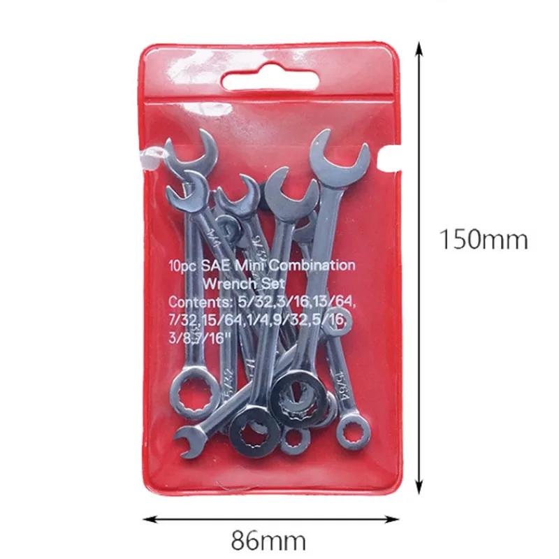 MINI  British Wrench Set CR-V Alloy Rustproof Small Open Box End Combination Wrench Easy To Store British Type Wrenches