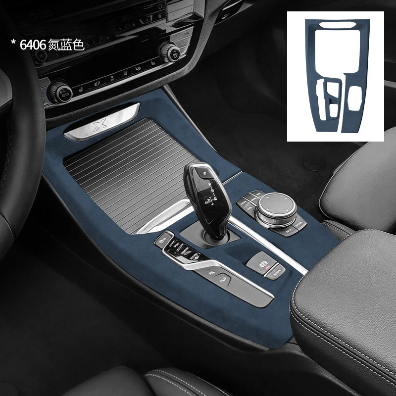 For BMW X3 X4 ix3 G01 G02 G08 2018 2019 2020 2021, Super Suede Car Central Control Gear Shift Panel Trim Cover Auto Accessories