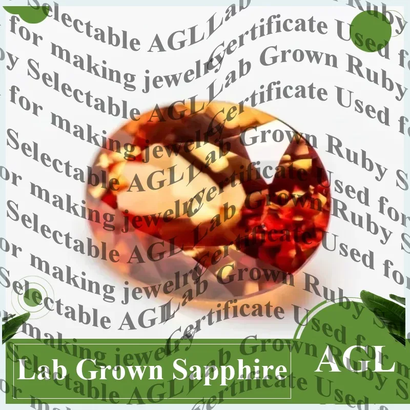

Lab Grown Sapphire Oval Orange Loose Gemstone for DIY Jewelry Making for AGL Certificate lab grown sapphire loose gemstone