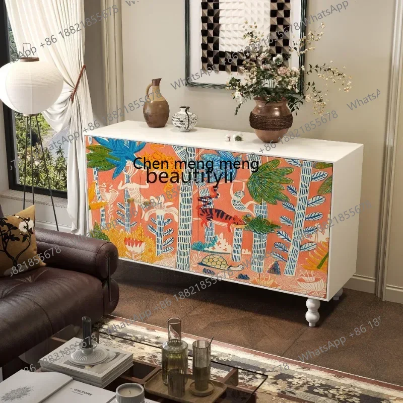 M182 Y French sofa dining side cabinet integrated against the wall living room medieval multi-functional combination entranc