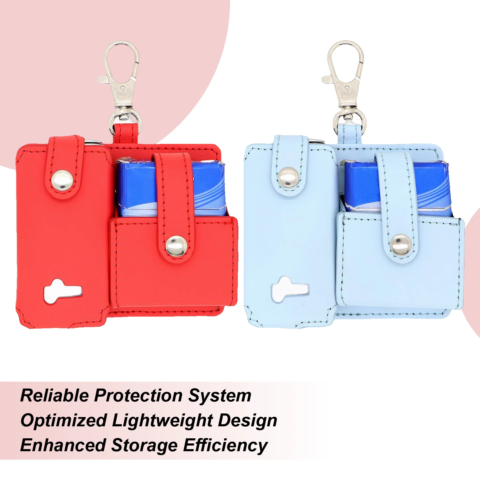 

PU leather Heating rod holder With carabiner Delicate wear-resistant and scratch-resistant Portable Compact Storage bags