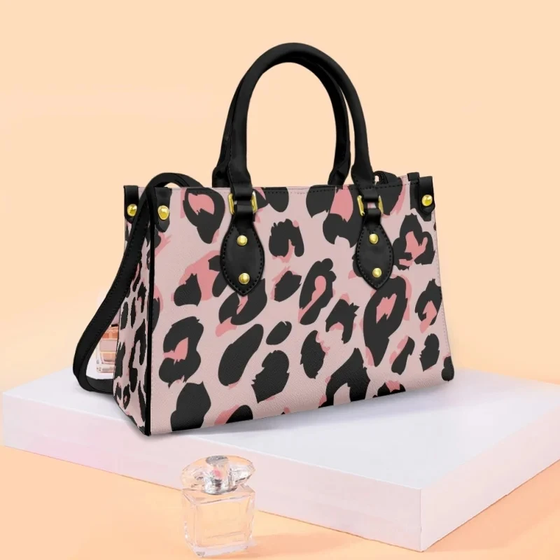 Colorful Leopard Print on Demand Women Leather Handbags for Female Crossbody Bag Shoulder Handbags with Long Strape Commuting