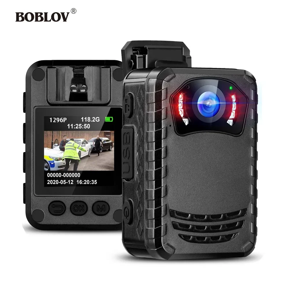 

BOBLOV N9 Mini Body Camera Full HD 1296P Body Mounted Camera Small Portable Night Vision Police Body Cam 128GB/258GB mini camera