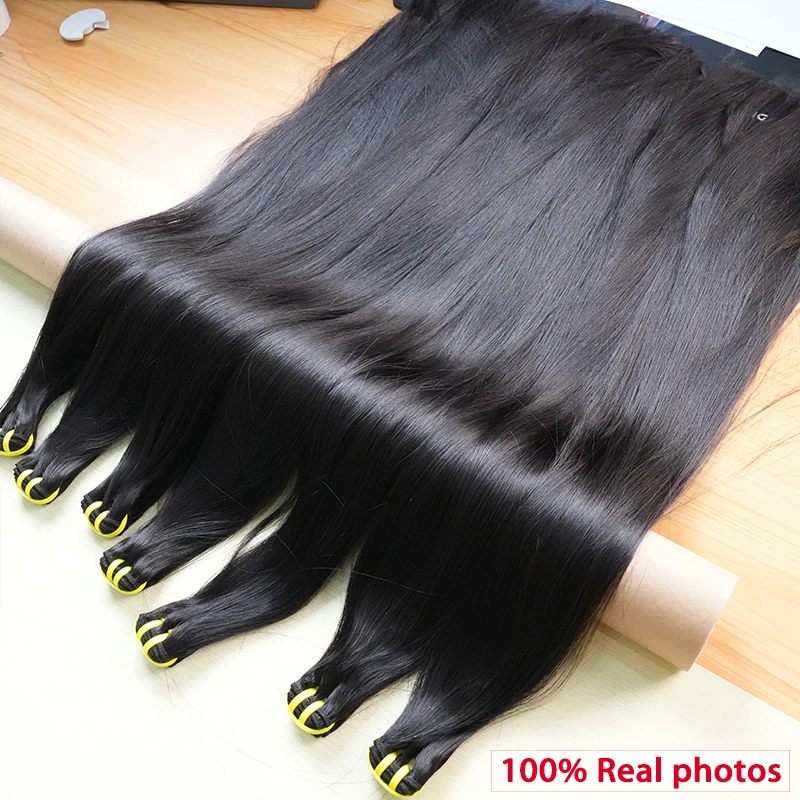 16A Vietnamesisches Rohhaar, knochenglatte Bündel, 100 % unbehandelte Echthaarverlängerungen, doppelt gewebt, 10-36 Zoll, Naturfarbe # 1B – Detail 25