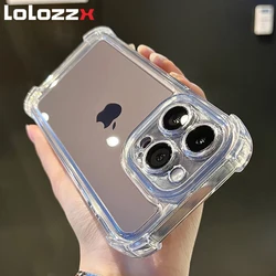 Funda de acrílico transparente con esquinas reforzadas a prueba de golpes para iPhone, cubierta trasera dura, Protector para iPhone 16, 14, 12, 13, 11, 15 Pro Max, 7, 8 Plus, XR, XS