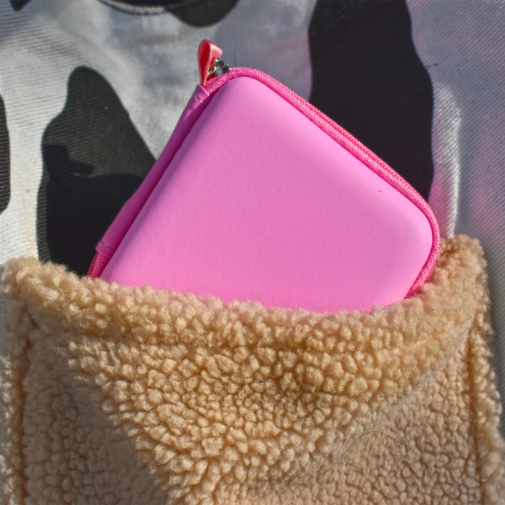 Estuche de transporte de viaje rosa para micrófono Lavalier inalámbrico Mini micrófono Collar micrófono BOYA micrófonos inalámbricos