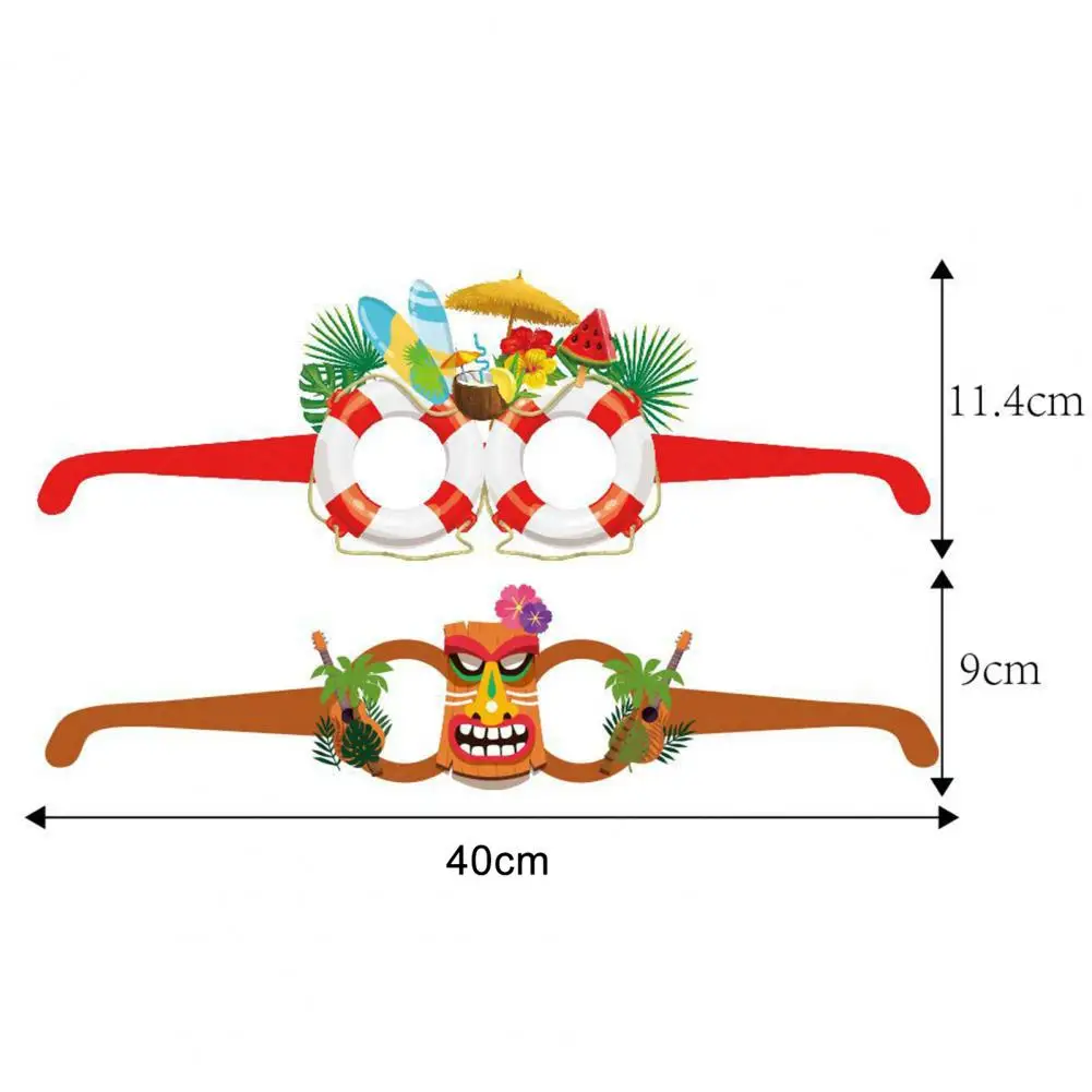 Hawaiian Glasses 8pcs Tropical Party Paper Glasses Set Hawaiian Flamingo Kids Summer Beach Decorations Fun Party Favors Tropical