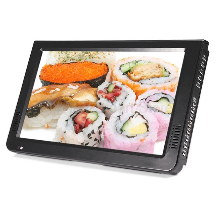 شاشة تلفزيون رقمية محمولة متحركة مقاس 10.1 بوصة، شاشة سيارة LED منزلية وخفيفة الوزن وخفيفة الوزن وبطارية صغيرة من المصنع