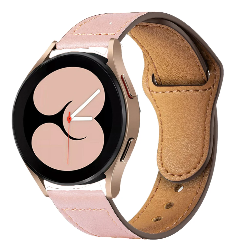 20mm 22mm Leather Band For Samsung Galaxy watch 4/Classic 44mm Active 2 strap bracelet Huawei GT/2/Pro Galaxy 3 45mm/42mm/46mm