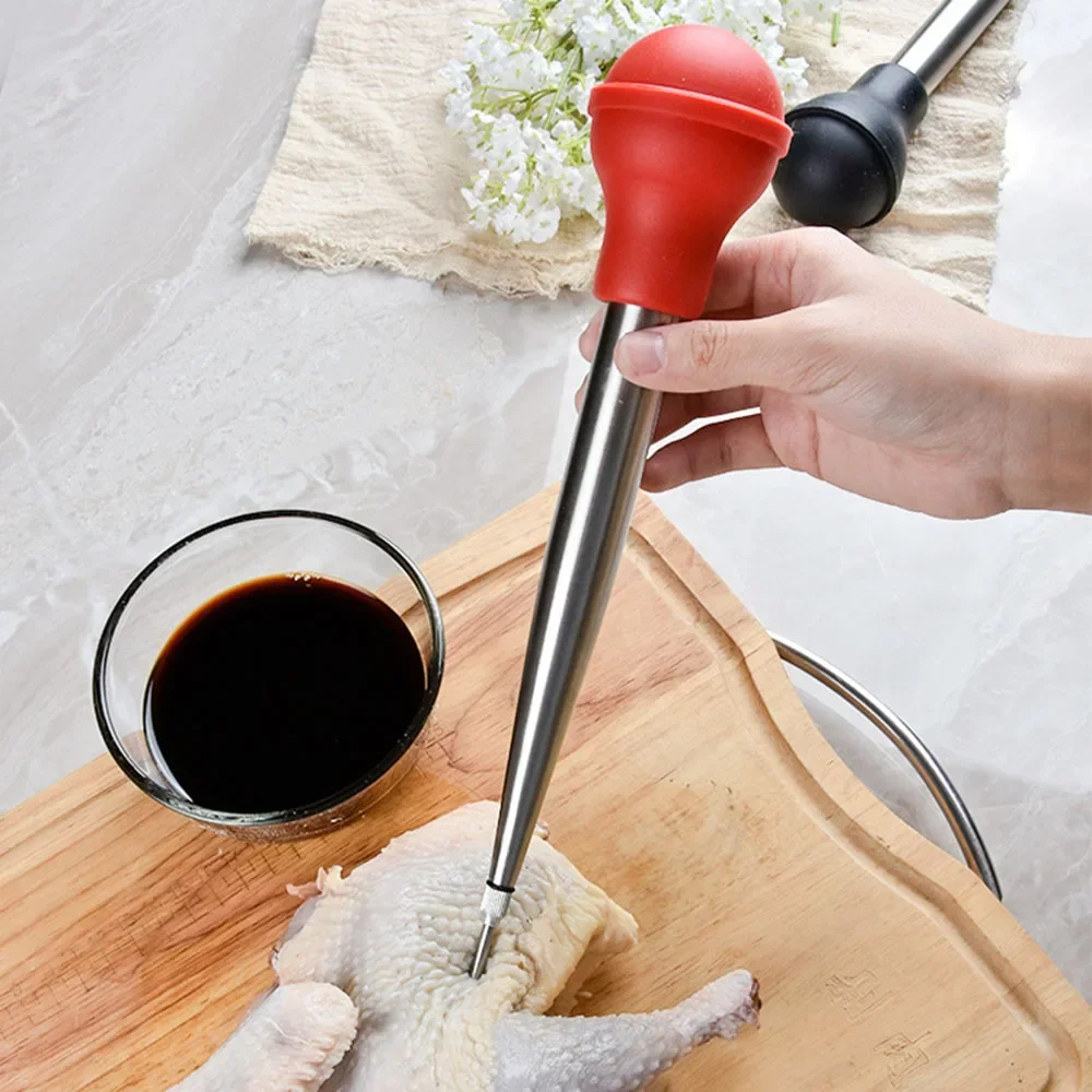 Marinade Injector with Needle Stainless Steel Seasoning And Baking Sauce Turkey Syringe Kitchen Meat Tools for Smoked BBQ