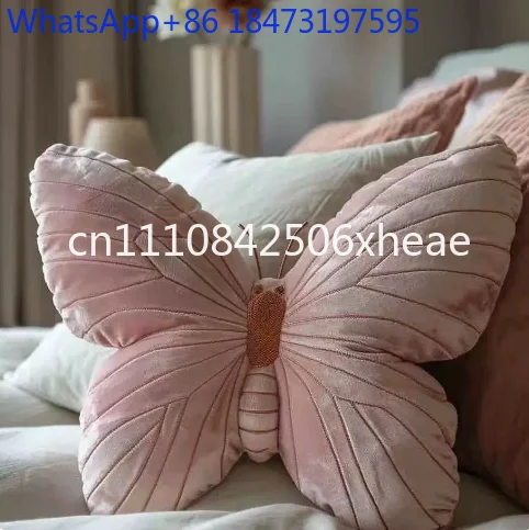 Cute Butterfly Cushion Comfortable Pink Sleeping Bed Cushion Neck Travel Pillow Room Decoration Aesthetic Pillows for Furniture