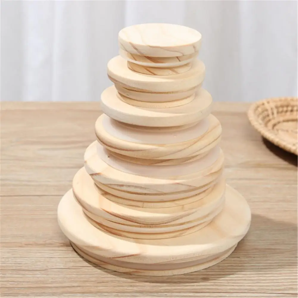 52mm-130mm Wooden Glass Cup Cover Natural Wood Drinking Storage Jars Cover Lid 	Coffee Mug Cover Lid 	Ice Tea Lids Coaster
