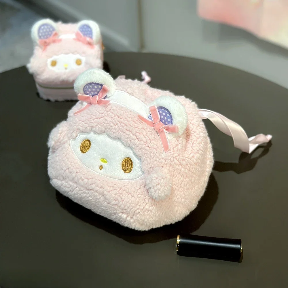 카와이 일본식 드로스트링 백 마이 멜로디 러블리 플러시 백 화장품 보관 가방 여행용 보관 가방 동전 지갑