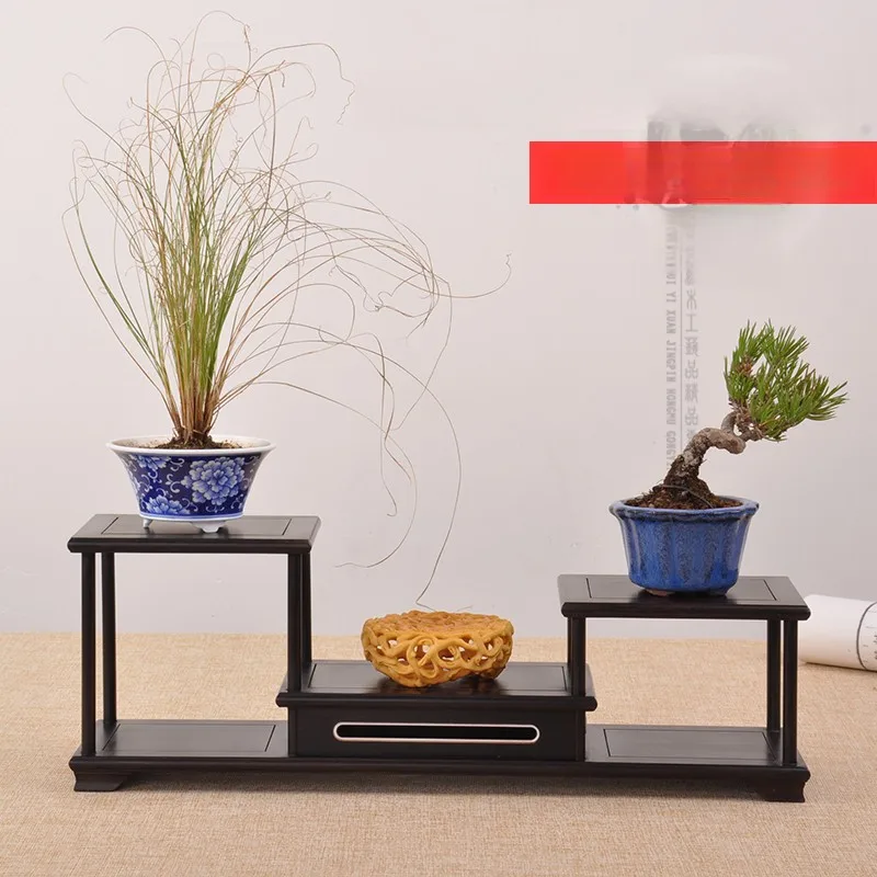 

Подставка для чайника из красного дерева и эбенового дерева, маленький многофункциональный шкафчик для хранения, деревянный органайзер, держатель для чайника из фиолетового песка