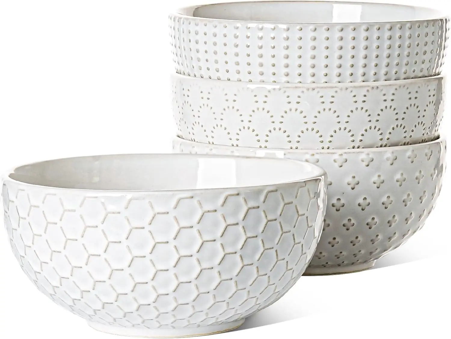 

Large 42 OZ Ceramic Soup Bowl Set of 4, Ideal for Pho, Pasta, Salad and More in Arctic White