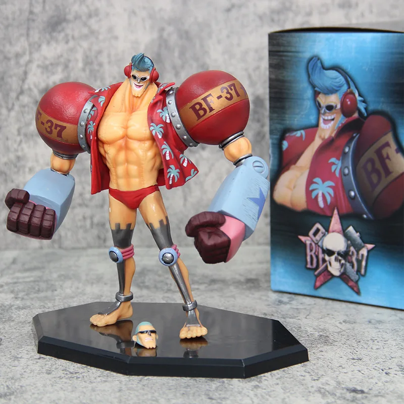 

Anime One Piece straw hat pirates crew Franky Statue model.Two-headed statue Pvc model Toys Collectible Decoration Desktop Gifts