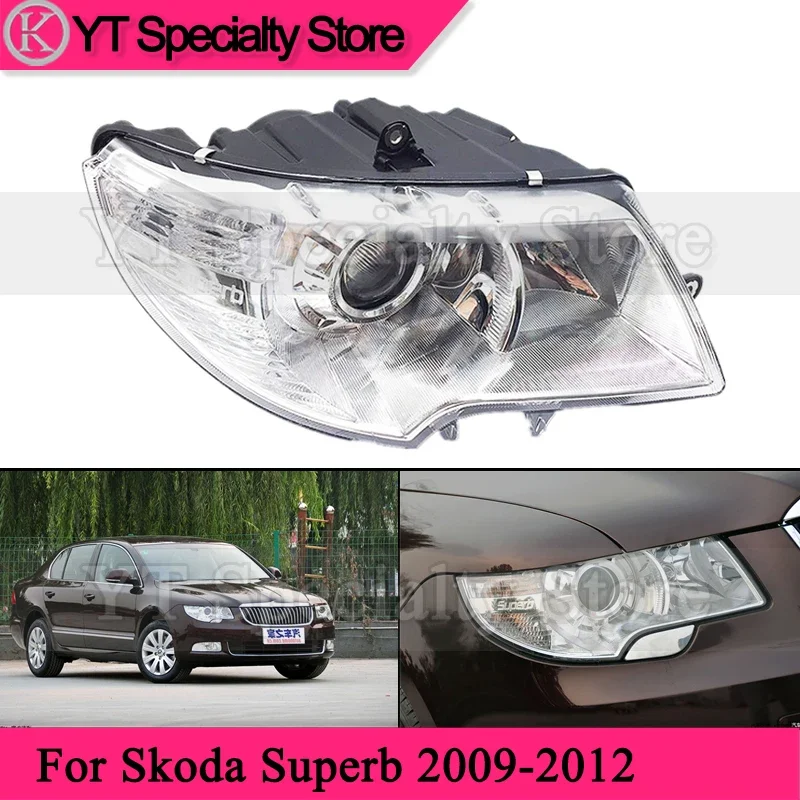 Kamshing 9 pin Front Bumper Headlight For Skoda Superb 2009-2012 Front Head Light Headlamp Head Lamp without bulb