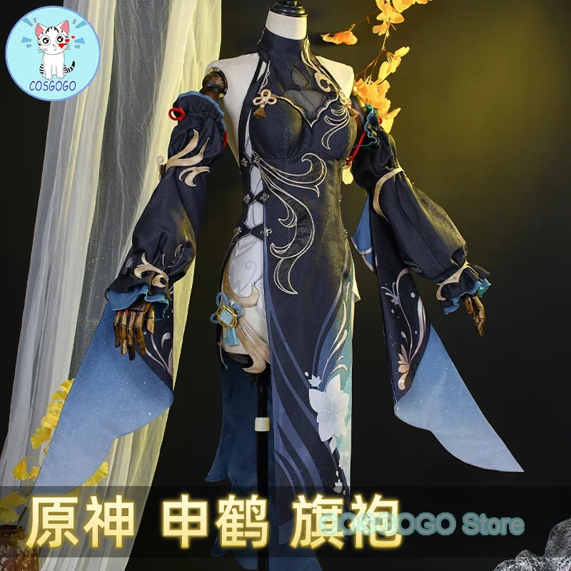 Costume de Cosplay Genshin Impact pour Femme, Shenhe Frostflower Dew, Robe Boucles d'Oreilles, Veyue Lantern Rite, Nouvelle Peau, ixd'Halloween