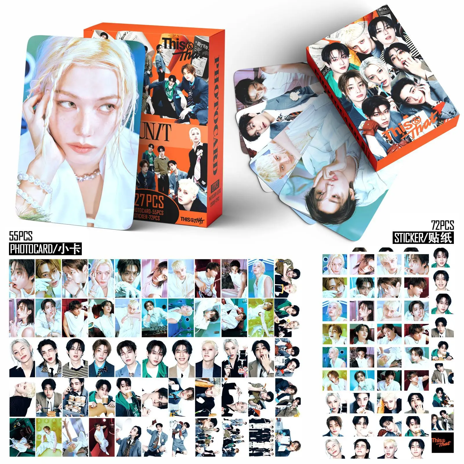 127PCS Star Mini LOMO Card KIDS THIS&THAT Photocards Stickers HD Fans Collection Cards Decorative Stickers Present Gifts