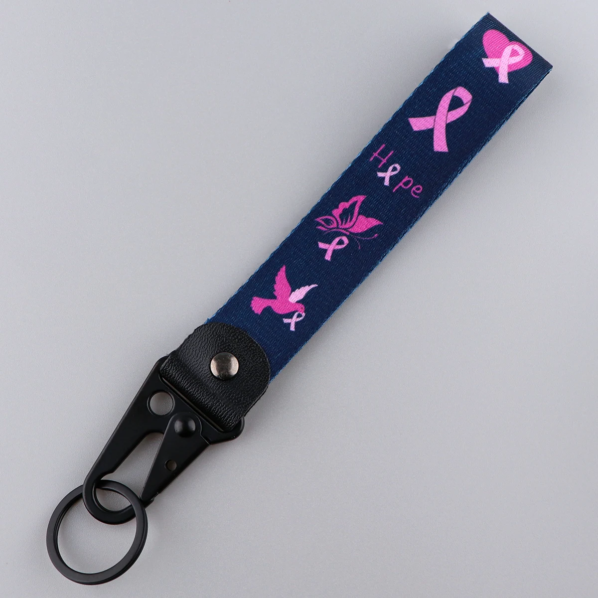 

Pink Ribbon Key Tag Eagle Buckle Car Keychain Key Ring Short Lanyard Key Strap Car Motorcycle Accessories Holidays Gifts