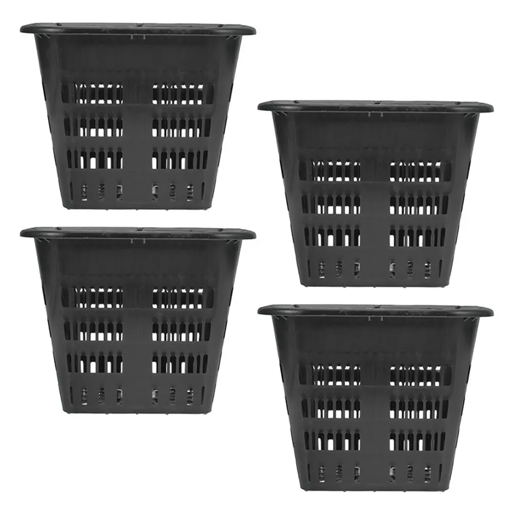 

4pcs Hydroponic Pots Plastic Net Baskets Reusable Mesh Planting Cups For Vegetables Orchids Plants Durable Abs Material Slotted