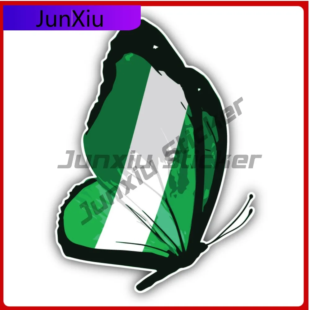 

Забавная наклейка с флагом Нигерии в виде бабочки, премиум-класса, устойчивая к выцветанию, креативная, водонепроницаемая, виниловая, для грузовиков, автомобилей, ноутбуков, окон, бамперов