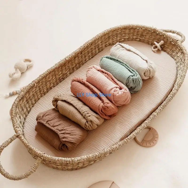 T8UD حزمة من قطعة ملاءة سرير للأطفال مزودة بغطاء واقي للنوم المريح والعناية السهلة في الحضانة الأساسية 82 × 41 سم #4