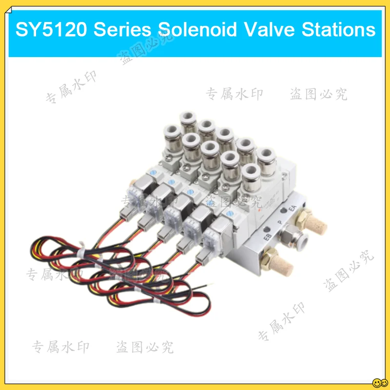 

SMC type SY5120 Series Solenoid Valve Manifold Multi-way Combination Manifold SY3120-5LZD-01 SY4120-5LZD-01 SY5120-5LZD-01