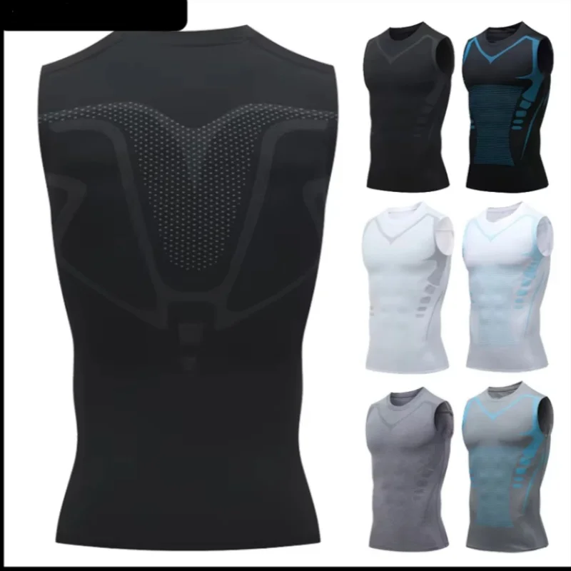 Compression Tank Top Men Gym Shirt Sleeveless Quick Dry Printing Sportswear Male Fitness Bodybuilding Vest Workout Muscle Top Me