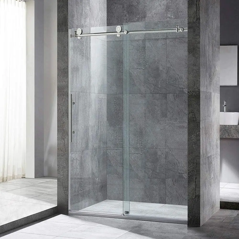 

Sliding Glass Shower Door | 44"-48"W x 76"H | Brushed Nickel Finish