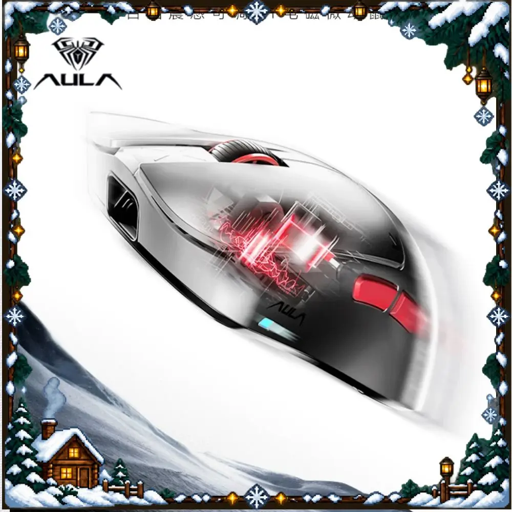 AULA Kunlun L5 Mouse 3-Mode Wireless with Magnetic Micro-Switch PAW3955EVO Chip Dual 8K for eSports Gamers Esports Gaming Mouse