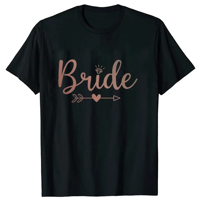 Team Bride Squad Bridesmaid Tops Maid of Honour Tshirt Bachelorette Hen Party EVJF Tees Engagement Bridal Wedding Party T-shirt