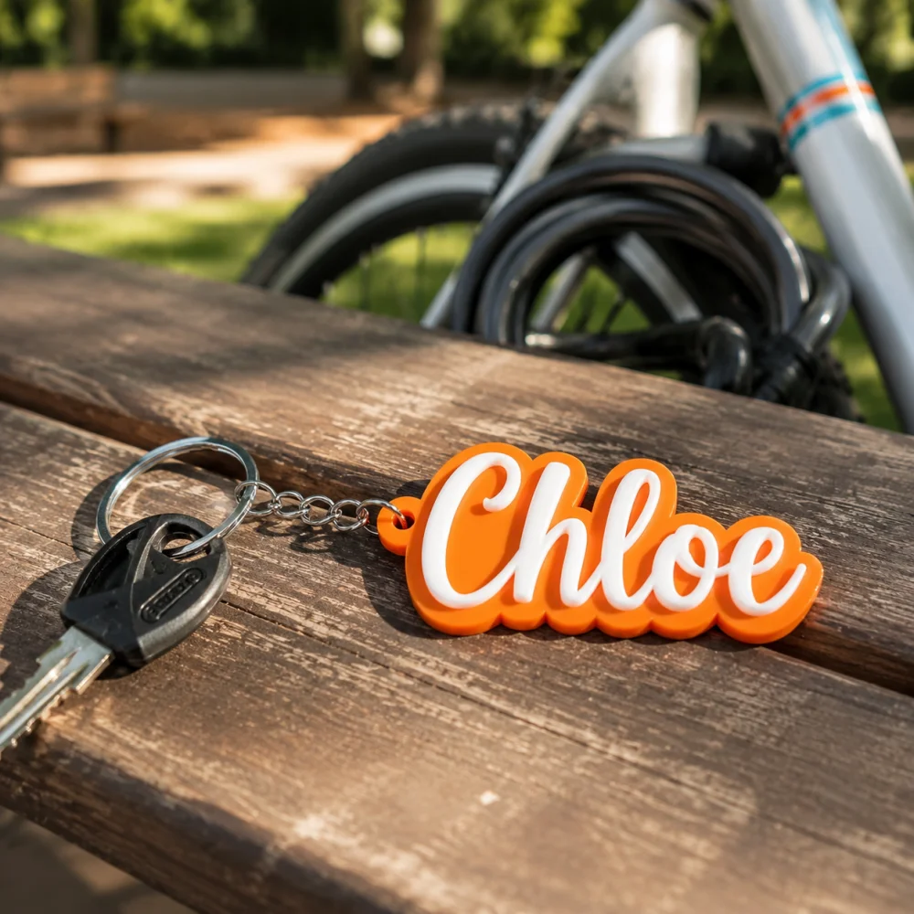 Personalized Raised 3D Name Keychain, Custom 3D‑Printed Name Key Charm, Stylish Custom Key Ring for Car Key Bag Ornament Gift