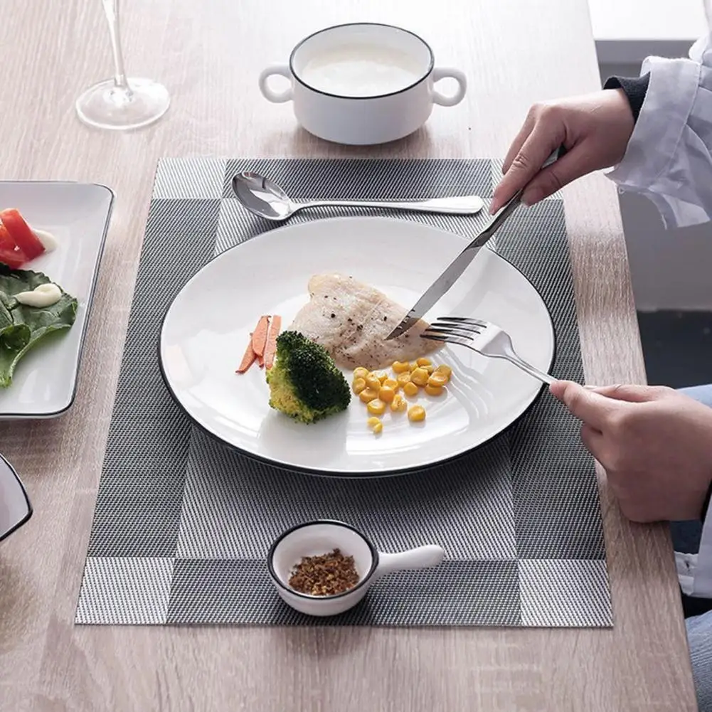 Reusable Placemat Heat-resistant Table Mats Wear-Resistant Stain-Proof Dinner Plate Mats for Home Kitchen Dining Table Protectio