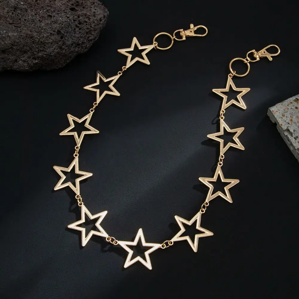 Goth Five-Pointed Star Pants Chain Geometric Zinc Alloy Punk Belt Chain Hollow Out Korean Metal Waist Chain Female