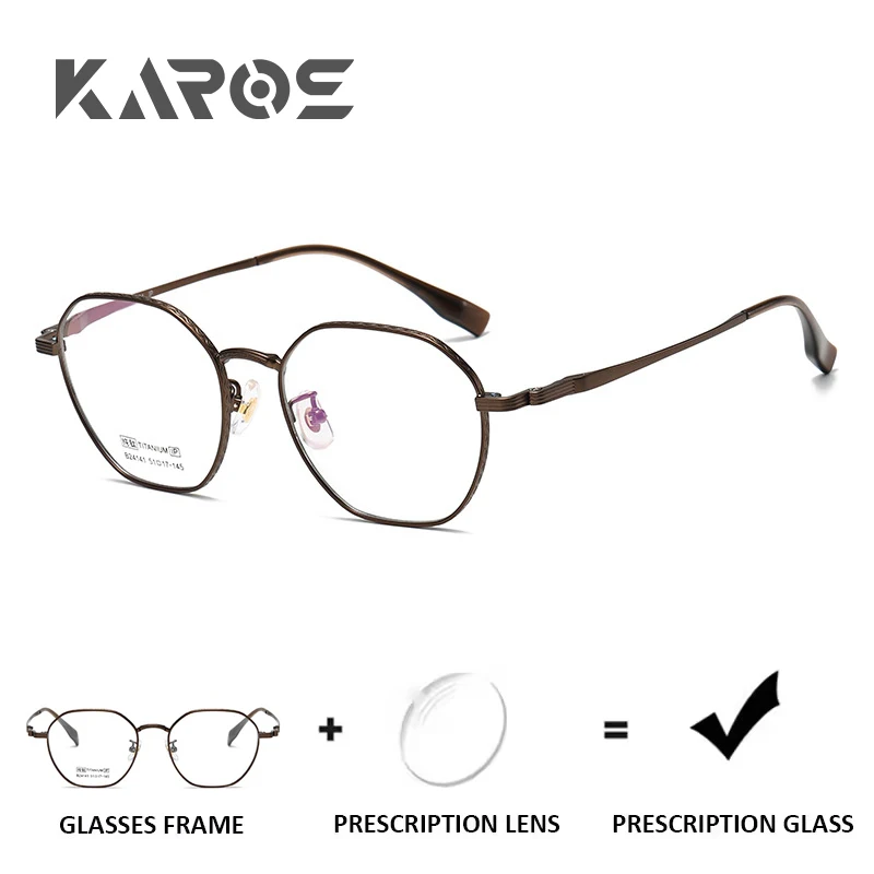 

KAROS Full Titanium Round Frame Optical Glasses for Women Prescription Lenses for Nearsighted and Farsighted