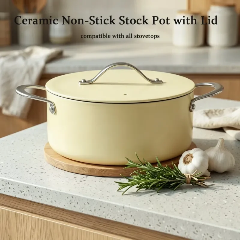 Hot-selling 7-piece set Durable ceramic coating Easy to clean, ceramic coated aluminum non-stick pan set with aluminum cover