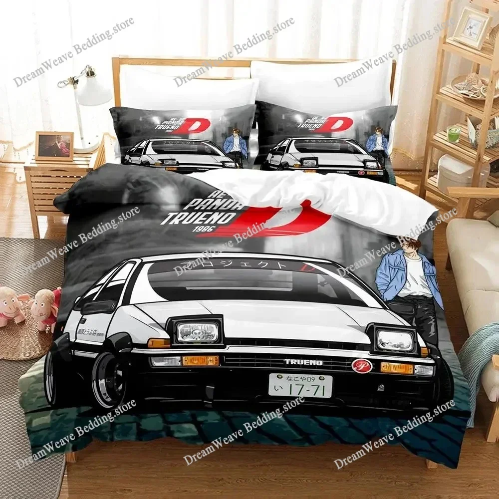 

3D Printed Anime Initial Ae86 Bedding Set Boys Girls Twin Queen Size Duvet Cover Pillowcase Bed Kids Adult Home Textileextile