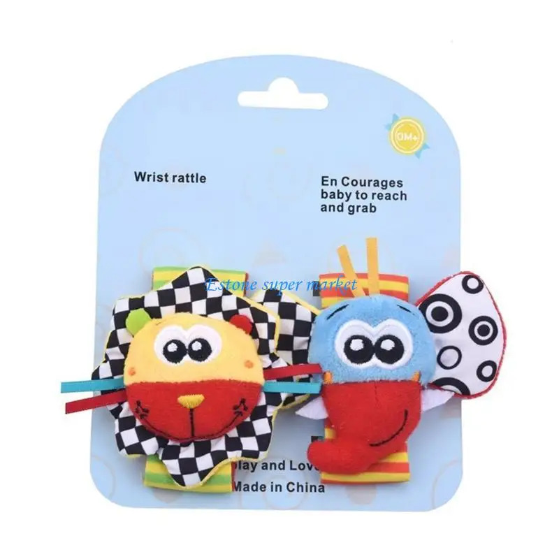 090b 2pcs chaussette chaussette Baby Baby Shaking Touet pour animal Teether Infant Musical