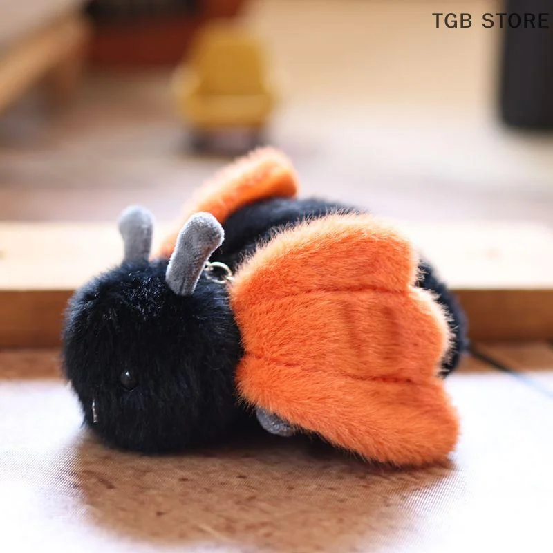 1Pcs 작은 곤충 플러시 귀여운 달팽이 꿀벌 키 체인 장난감 인형 크리 에이 티브 인형 가방 펜던트 열쇠 고리 생일 선물
