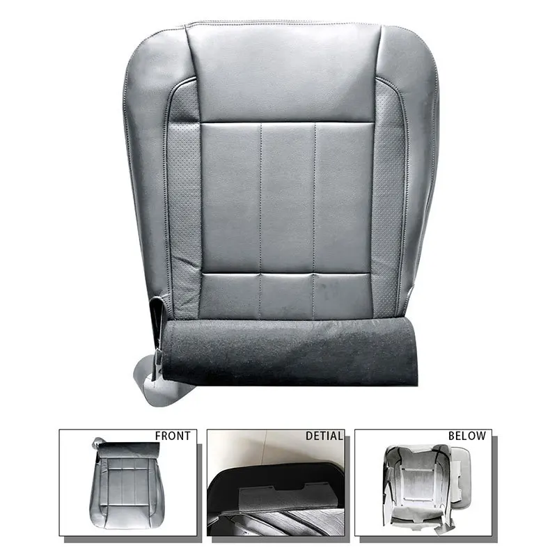 Driver Side Bottom Leather Seat Cover for Dodge Ram Laramie 1500 2500 3500 06-09 Gray