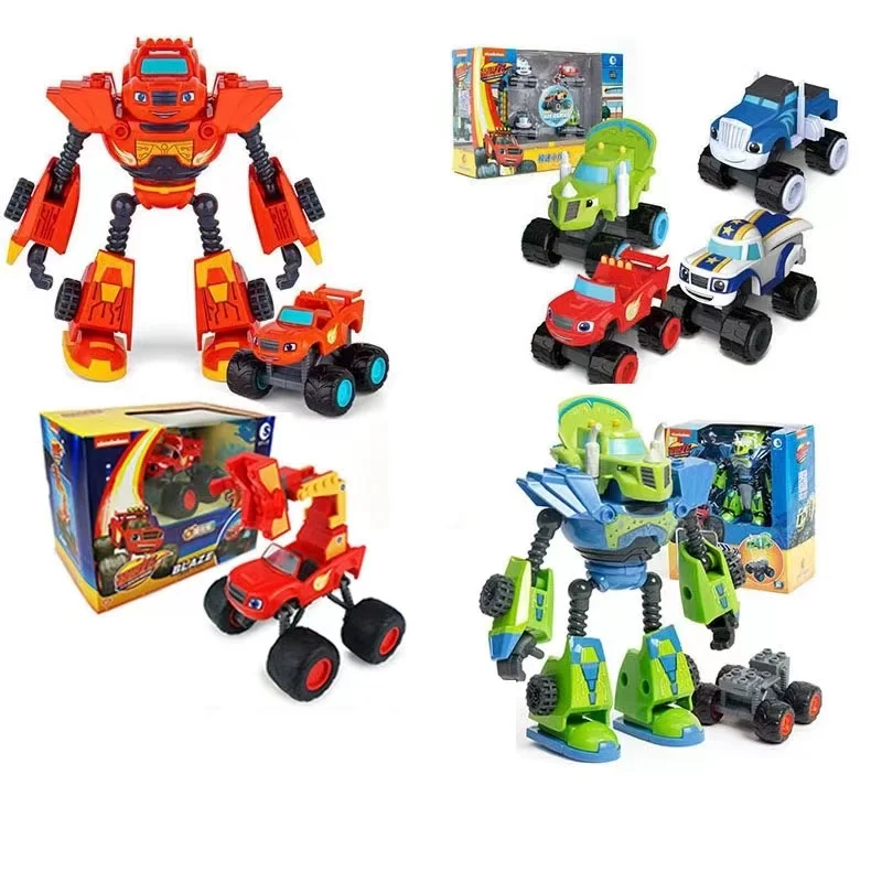 Blaze Monster Machines figura de Anime, plástico/aleación, coche Robot deformado, modelo de figura de acción, juguetes para niños, regalos de navidad