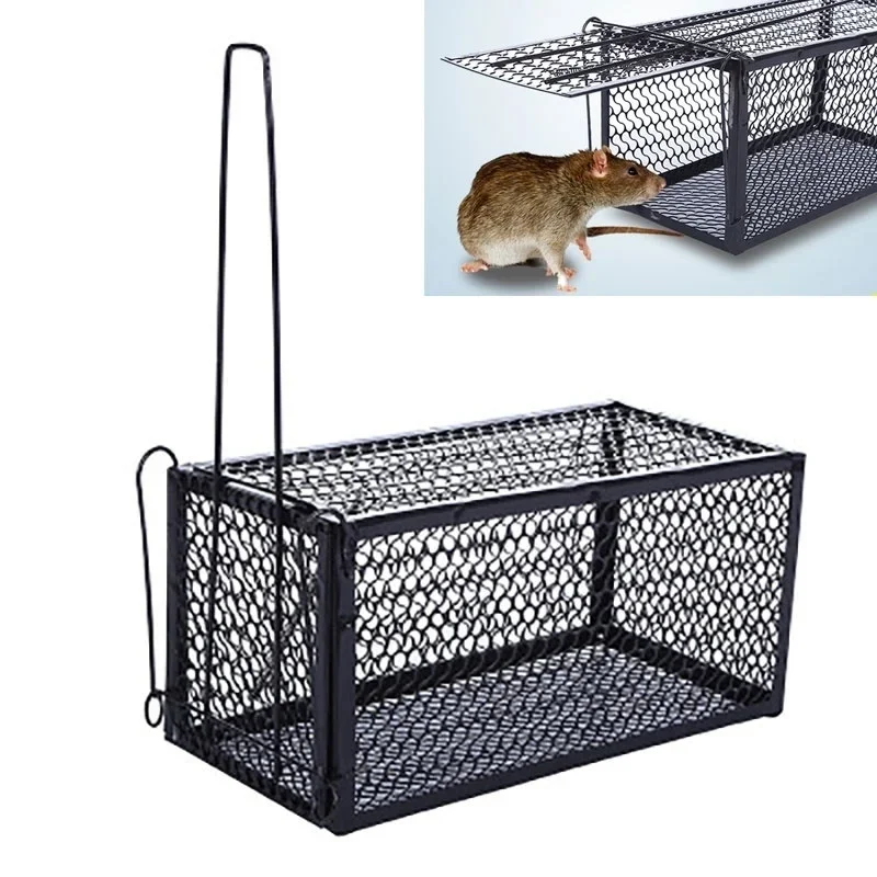 Smart Self-locking Mousetrap Safe Firm Iron Net Household Mouse Catcher Metal Reusable Humane Indoor Outdoor Rat Trap Rat Cage